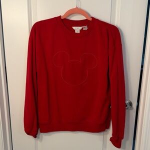 H&M Red Mickey Crewneck Sweatshirt